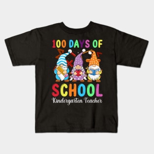 Gnomies 100 Days Of School Kindergarten Teacher Kids T-Shirt